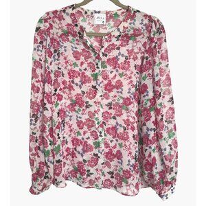 Misa Los Angeles Floral Print Button Up Size Small NWOT Long Sleeve